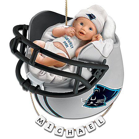 Carolina Panthers Personalized Baby's First Christmas Ornament