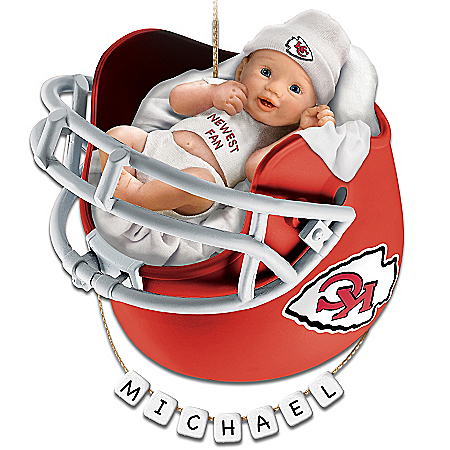 Kansas City Chiefs Personalized Baby's First Christmas Ornament