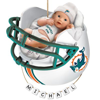 Miami Dolphins Personalized Baby's First Christmas Ornament