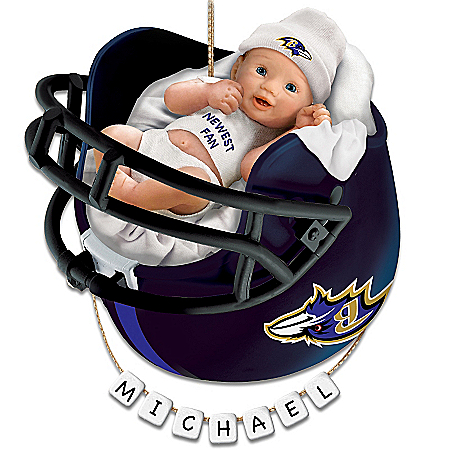 Baltimore Ravens Personalized Baby's First Christmas Ornament