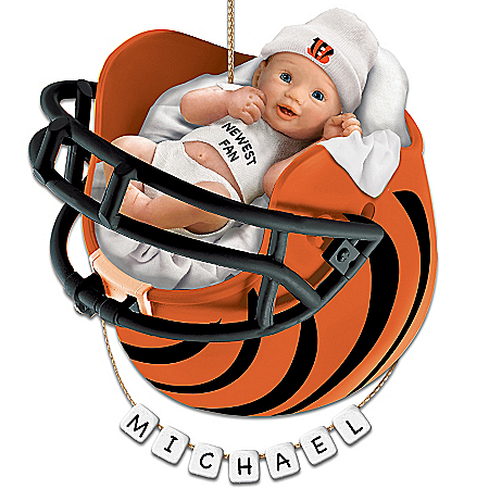 Cincinnati Bengals Personalized Baby's First Christmas Ornament