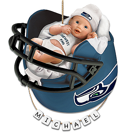 Seattle Seahawks Personalized Baby's First Christmas Ornament