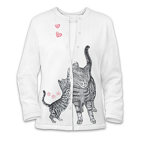 Welcome Home Women's Cat Art Sweater