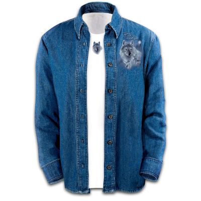 Spirit Of The Wilderness Women's Denim Shirt With Coordinating T-Shirt