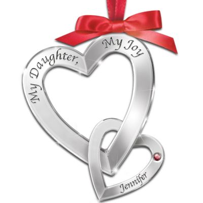 My Daughter, My Joy Personalized Heart-Shaped Birthstone Ornament