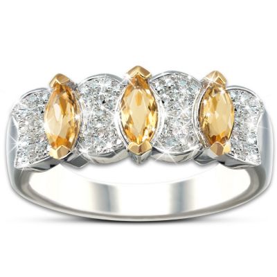 Sophistication: Diamond & Yellow Sapphire Eternity Ring