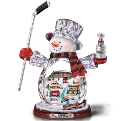 NHL® Chicago Blackhawks® Crystal Snowman Figurine