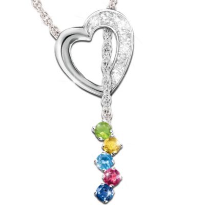 Mother's Precious Gems Necklace: Personalized With Genuine Birthstones