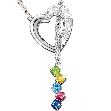 Mother's Precious Gems Necklace: Personalized With Genuine Birthstones