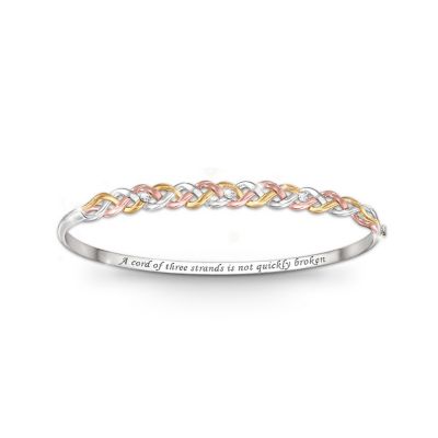 Three-Cord Religious Diamond Bracelet: Strength Of Faith