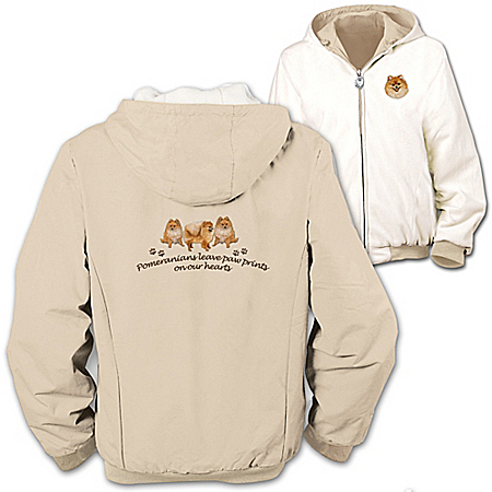 Loyal Companion Pomeranian Womens Fleece & Microfiber Reversible Jacket