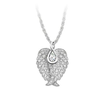 Wings Of An Angel Swarovski Crystal Pendant Necklace