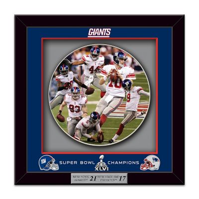 NFL Super Bowl XLVI Champions New York Giants Shadowbox Plate