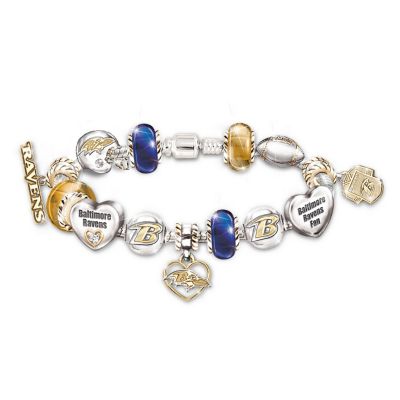 Go Ravens! #1 Fan Charm Bracelet