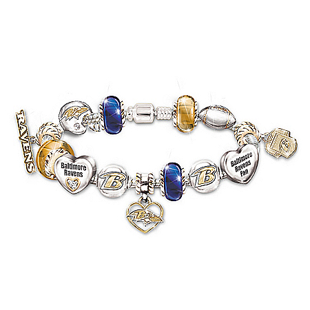 Go Ravens! #1 Fan Charm Bracelet