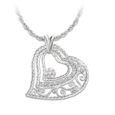 Heart-Shaped Diamond Pendant Necklace: Our Love Grows