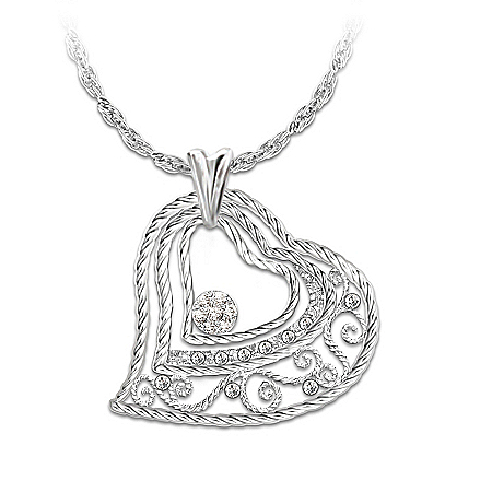 Heart-Shaped Diamond Pendant Necklace: Our Love Grows