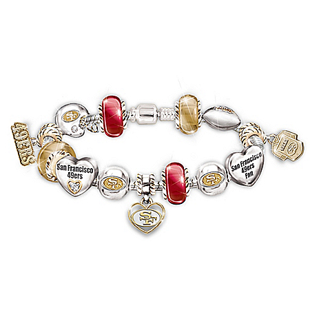 Go 49ers! #1 Fan Charm Bracelet