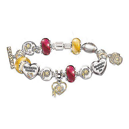 Go Redskins! #1 Fan Charm Bracelet
