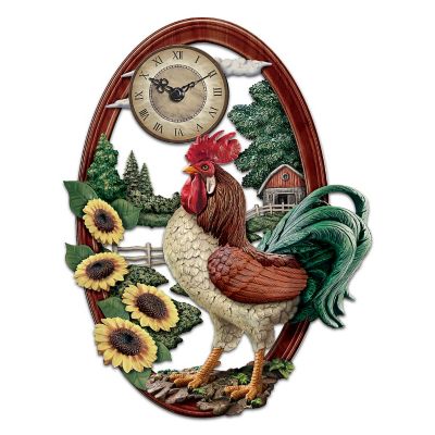 Country Pride Rooster Wall Clock