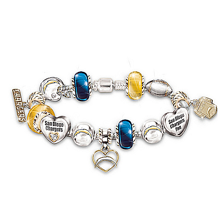 NFL San Diego Chargers #1 Fan Charm Bracelet: Go Chargers!