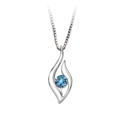 Reach For The Stars Blue Topaz Pendant Necklace