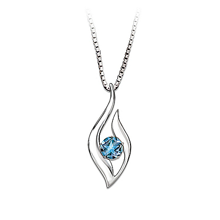 Reach For The Stars Blue Topaz Pendant Necklace