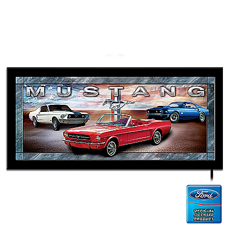 Classic Mustangs Stained Glass Wall Decor