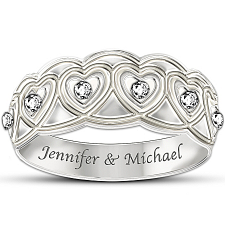 Personalized Diamond Eternity Ring: Hearts Full Of Diamonds