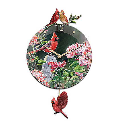 Cardinal Serenade Glass Wall Clock