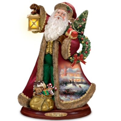 Thomas Kinkade Santa Claus Christmas Sculpture: Deck The Halls