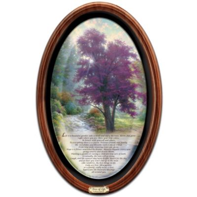 Thomas Kinkade Tree Of Life Framed Canvas Collector Plate With Original Poem