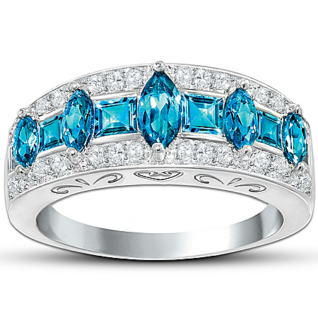 Blue Rhapsody Topaz And Diamond Ring