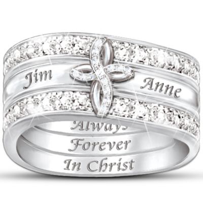 Christian Personalized Stacking Ring: Always Forever In Christ