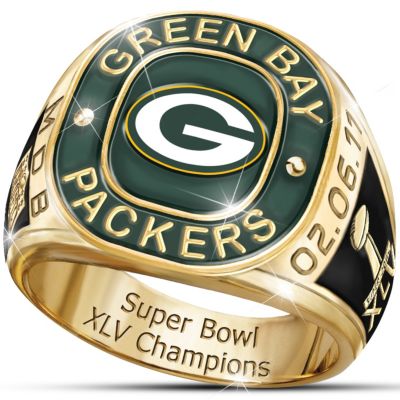 Green Bay Packers Super Bowl XLV Champions Personalized Men's Ring