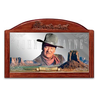 John Wayne Saloon Mirror: Western Legend Wall Decor