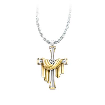 Resurrection Diamond Cross Pendant Necklace