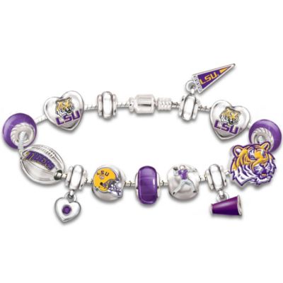 Louisiana State University Geaux Tigers! #1 Fan Charm Bracelet