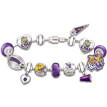 Louisiana State University Geaux Tigers! #1 Fan Charm Bracelet