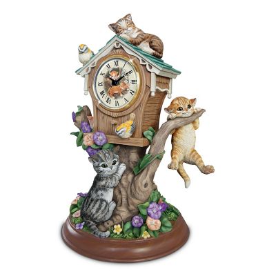 Tabletop Kitten Clock: Timeless Tails