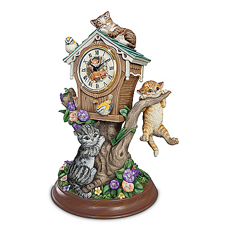 Tabletop Kitten Clock: Timeless Tails