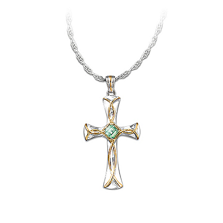 Celtic Blessings Irish Cross Pendant Necklace