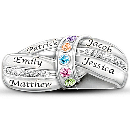 A Mothers Embrace Personalized Birthstone Ring