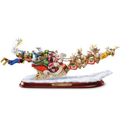 Disney Character Decorative Christmas Sleigh Sculpture: Dashing Through The Snow