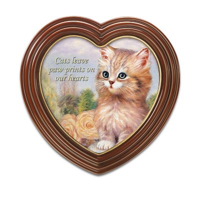 Cats Leave Paw Prints On Our Hearts Framed Canvas Print Wall Decor