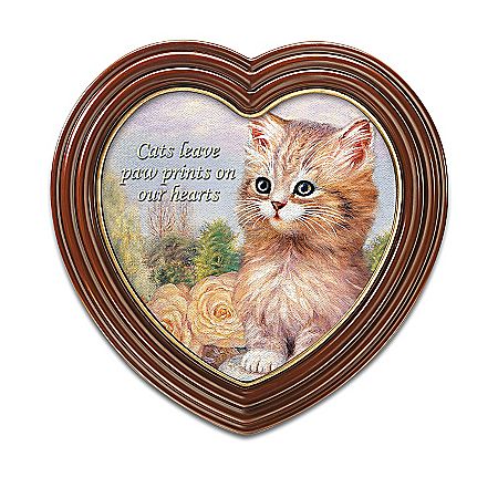 Cats Leave Paw Prints On Our Hearts Framed Canvas Print Wall Decor