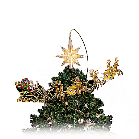 NFL-Licensed Pittsburgh Steelers Lighted Christmas Tree Topper: Steelers Holiday Pride