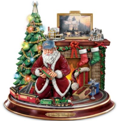 Thomas Kinkade Final Touches Of Holiday Cheer Tabletop Centerpiece