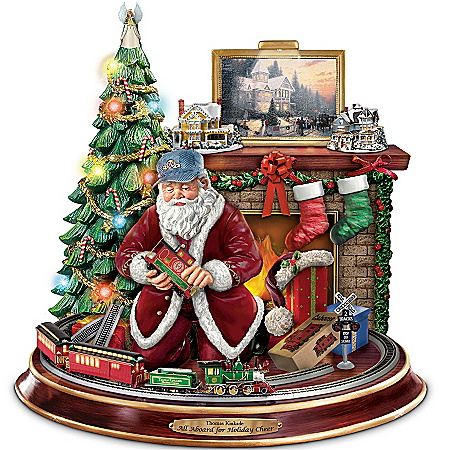 Thomas Kinkade Final Touches Of Holiday Cheer Tabletop Centerpiece
