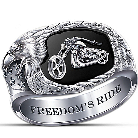 Freedom's Ride Mens Motorcycle Ring